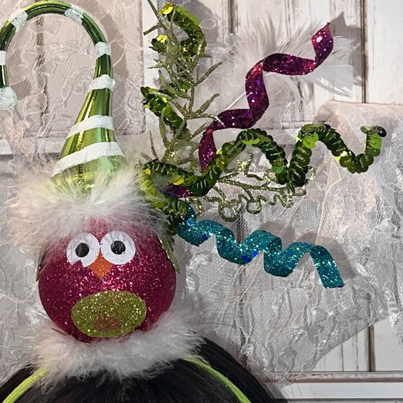 Christmas Lime Green DoDo Bird Headband. Adult Christmas Headband, Christmas Top - Picture 13 of 16